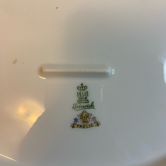 H&C Bavaria Germany Heinrich Frolic Floral Pattern Gold Trim HTF 14” XC Vtg - Picture 6 of 7